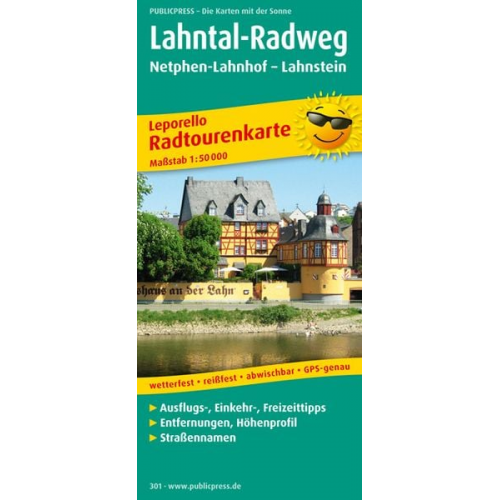 Radtourenkarte Lahntal-Radweg, Netphen-Lahnhof - Lahnstein 1 : 50 000