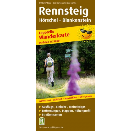 Wanderkarte Rennsteig 1 : 25 000