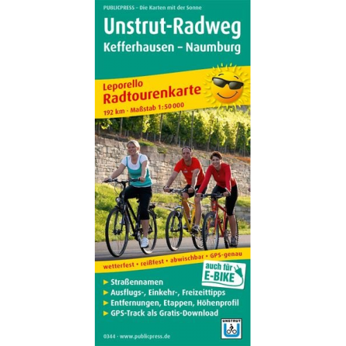 Unstrut-Radweg, Kefferhausen - Naumburg 1 : 50 000