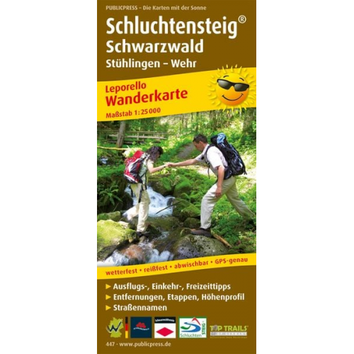 PublicPress Leporello Wanderkarte Schluchtensteig Schwarzwald, Stühlingen - Wehr