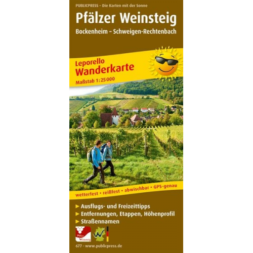 Pfälzer Weinsteig 1 : 25 000. Wanderkarte