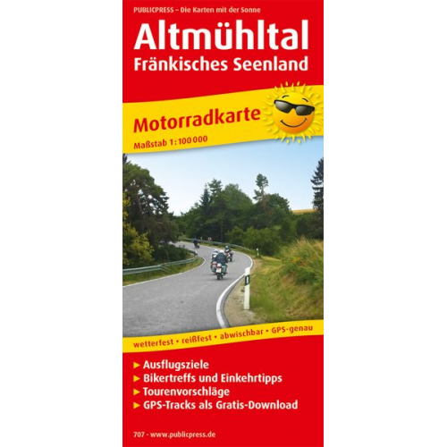 Motorradkarte Altmühltal - Fränkisches Seenland