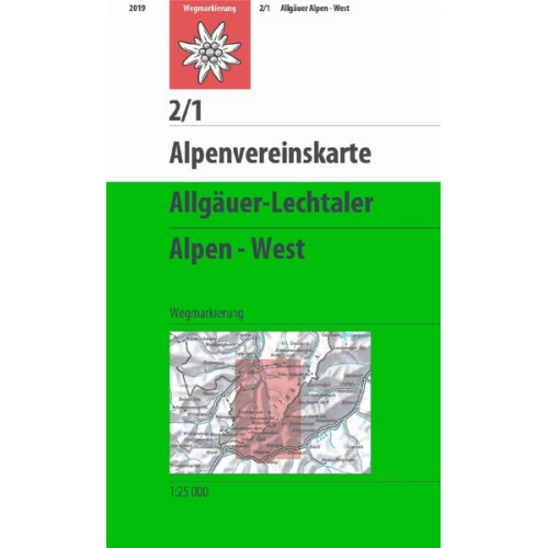 DAV Alpenvereinskarte 02/1 Allgäuer - Lechtaler Alpen - West 1 : 25 000