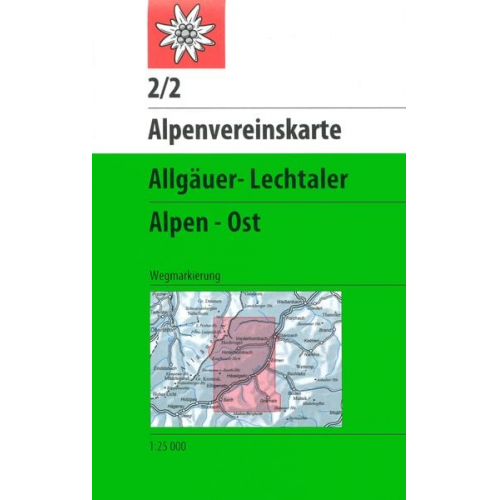 DAV Alpenvereinskarte 02/2 Allgäuer - Lechtaler Alpen Ost 1 : 25 000