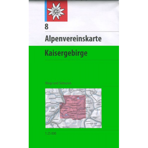 DAV Alpenvereinskarte 08 Kaisergebirge 1 : 25 000 mit Wegmarkierungen und Skirouten