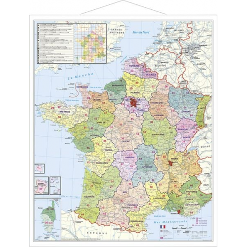 Heinrich Stiefel - Departement Frankreich Plano-Karte