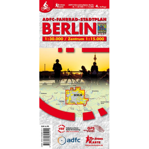 ADFC Fahrradstadtplan Berlin 1: 30 000 / Zentrum 1 : 15 000