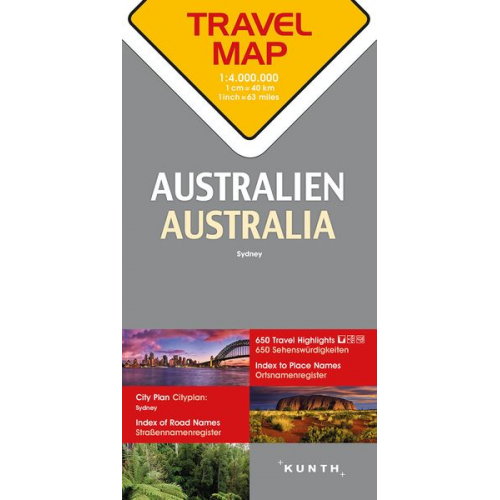 Reisekarte Australien 1:4.000.000