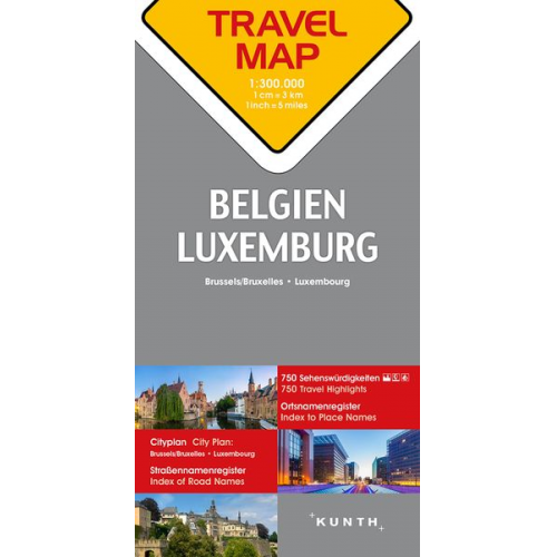 Reisekarte Belgien, Luxemburg 1:300.000