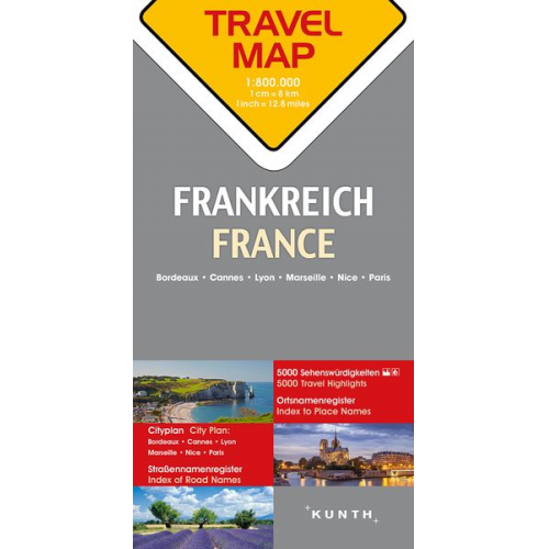 Reisekarte Frankreich 1:800.000