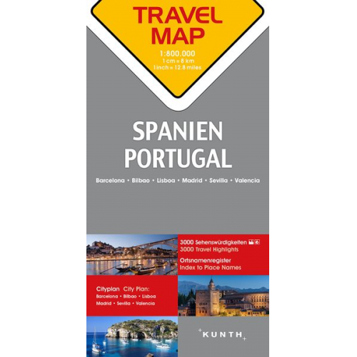 Reisekarte Spanien, Portugal 1:800.000