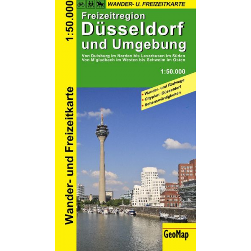 GeoMap - Radwanderkarte Düsseldorf und Umgebung 1 : 50 000