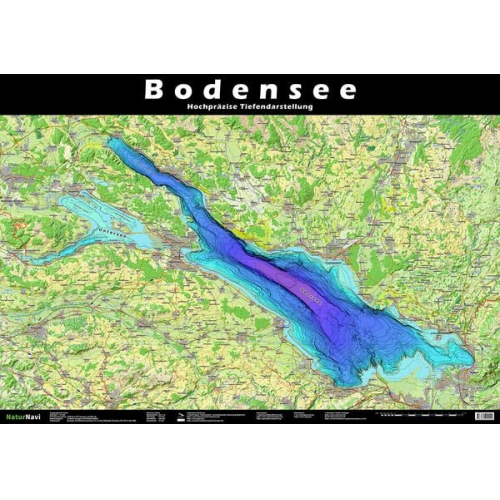 Bodensee Tiefenrelief 1 : 75 000. Poster