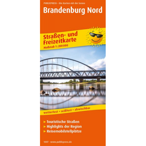 Brandenburg Nord Straßen- und Freizeitkarte 1 : 200 000