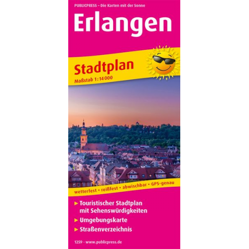 Erlangen. Stadtplan 1:14 000