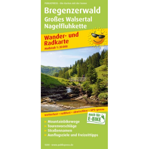 Bregenzerwald, Großes Walsertal, Nagelfluhkette Wander- und Radkarte 1 : 35 000