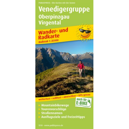 Venedigergruppe, Oberpinzgau, Virgental Wander- und Radkarte 1 : 35 000