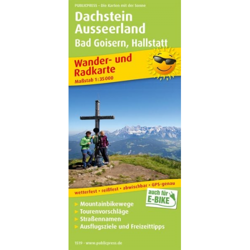 Dachstein - Ausseerland. Bad Goisern, Hallstatt. Wander- und Radkarte 1 : 35 000