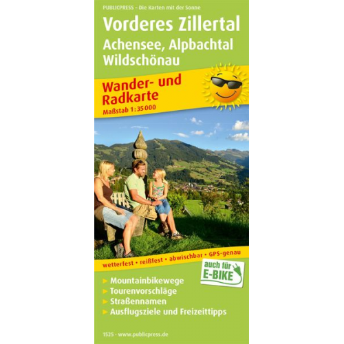 Vorderes Zillertal /Achensee /Alpbachtal /Wildschönau. Wander- und Radkarte 1 : 35 000