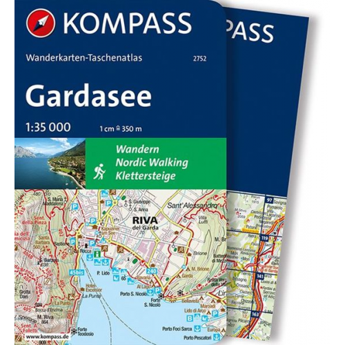 KOMPASS Wanderkarten-Taschenatlas Gardasee 1:35.000