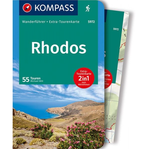 Michael Will - KOMPASS Wanderführer Rhodos, 55 Touren mit Extra-Tourenkarte