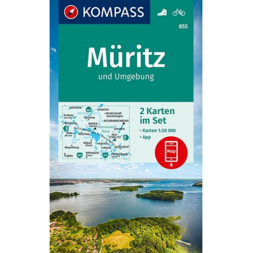 KOMPASS Wanderkarten-Set 855 Müritz und Umgebung (2 Karten) 1:50.000