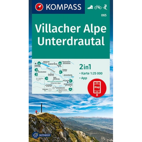 KOMPASS Wanderkarte 065 Villacher Alpe, Unterdrautal 1:25.000