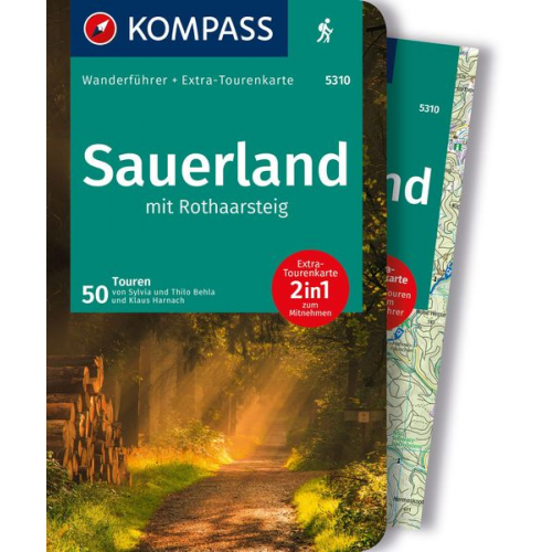 Thilo Behla Sylvia Behla Klaus Harnach - KOMPASS Wanderführer Sauerland mit Rothaarsteig, 50 Touren mit Extra-Tourenkarte