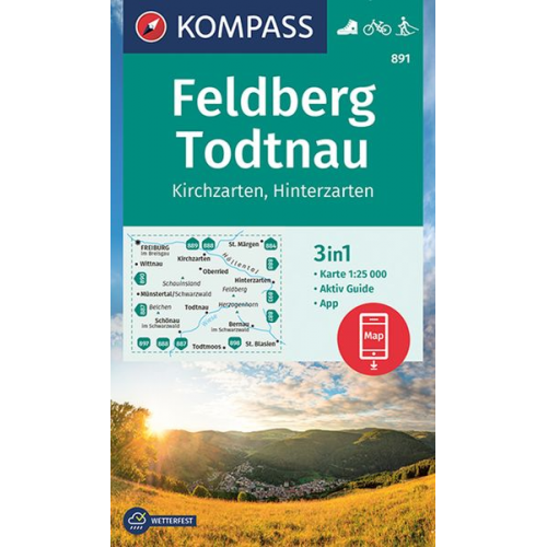 KOMPASS Wanderkarte 891 Feldberg, Todtnau, Kirchzarten, Hinterzarten 1:25.000