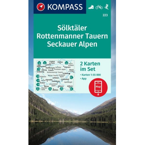 KOMPASS Wanderkarten-Set 223 Sölktäler, Rottenmanner Tauern, Seckauer Alpen (2 Karten) 1:55.000