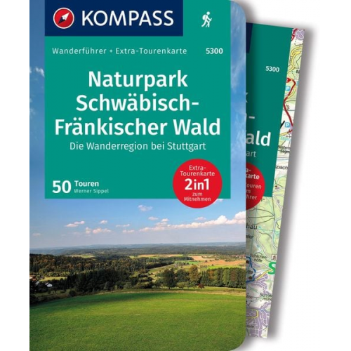 Werner Sippel - KOMPASS Wanderführer Naturpark Schwäbisch-Fränkischer Wald, Die Wanderregion bei Stuttgart, 50 Touren mit Extra-Tourenkarte