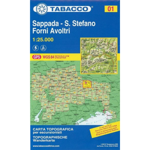 Tabacco Wandern 1 : 25 000 Sappada - San Stefano - Forni Avoltri