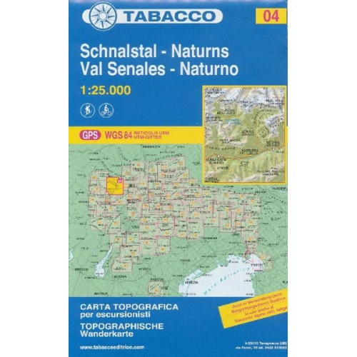 Tabacco Wandern 1 : 25 000 Schnalstal / Val Senales - Naturns / Naturno