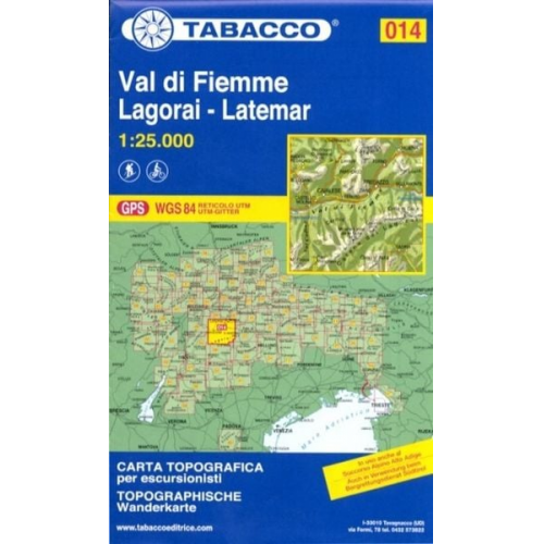 Tabacco Wandern 1 : 25 000 Val di Fiemme, Lagorai, Latemar