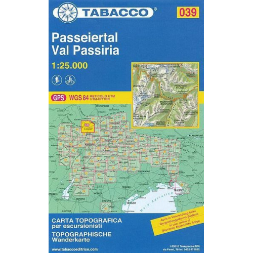 Tabacco Wandern 1 : 25 000 Passeiertal / Val Passiria