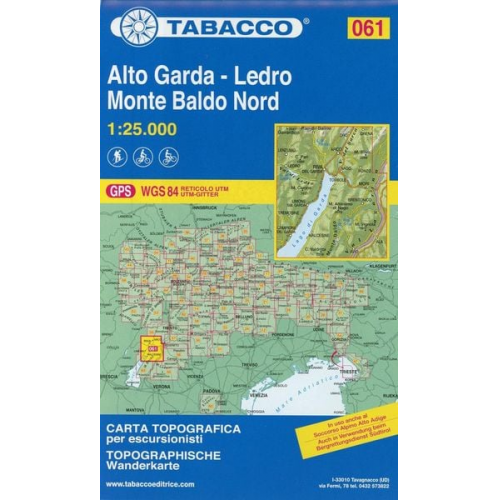 Tabacco Wandern 1 : 25 000 Alto Garda - Ledro - Monte Baldo Nord