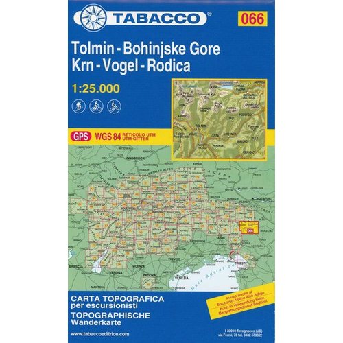 Tabacco Tolmin-Bohinjske Gore-Krn-Vogel-Rodica 1 : 25 000