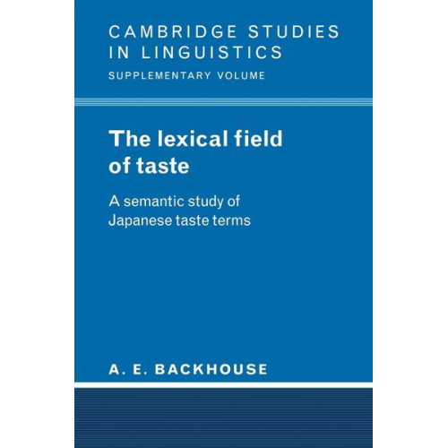 A. E. Backhouse - The Lexical Field of Taste