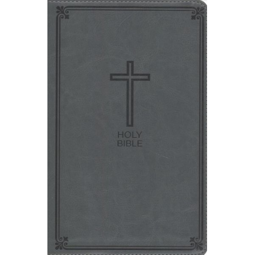 Thomas Nelson - NKJV, Deluxe Gift Bible, Imitation Leather, Gray, Red Letter Edition