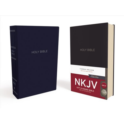 Thomas Nelson - NKJV, Gift and Award Bible, Leather-Look, Blue, Red Letter Edition