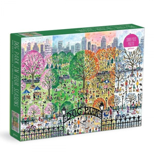 Galison - Michael Storrings Dog Park in Four Seasons 1000 Piece Puzzle