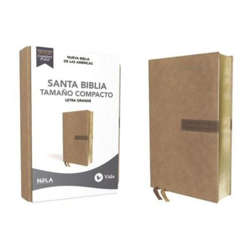 Vida NBLA-Nueva Biblia de Las Américas - Nbla Santa Biblia, Letra Grande, Tamaño Compacto, Leathersoft, Beige, Edición Letra Roja