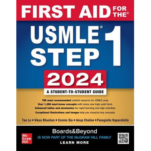 Tao Le Vikas Bhushan Connie Qiu Anup Chalise Panagiotis Kaparaliotis - First Aid for the USMLE Step 1 2024