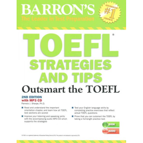 Barron's Educational Series Pamela J Sharpe - TOEFL Strategies and Tips with MP3 CDs