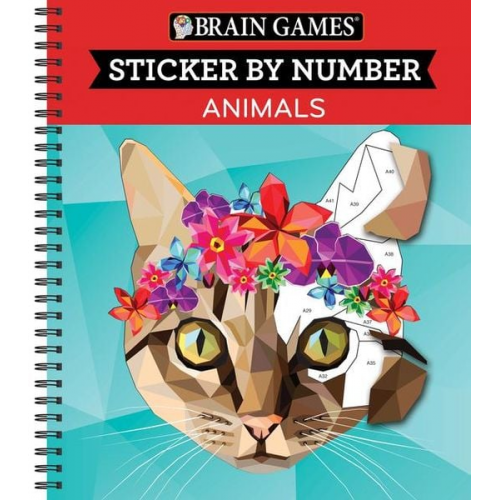 Publications International Ltd New Seasons Brain Games - Brain Games - Sticker by Number: Animals (28 Images to Sticker)