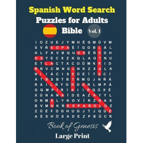 Pupiletras Publicación - Spanish Word Search Puzzles For Adults: Bible Vol. 1 Book of Genesis, Large Print
