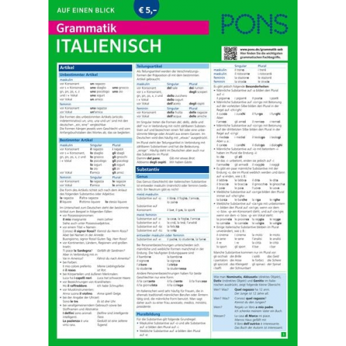 PONS Grammatik auf einen Blick Italienisch