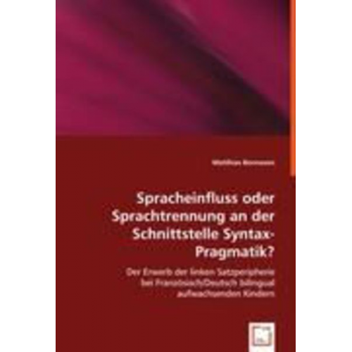 Matthias Bonnesen - Bonnesen, M: Spracheinfluss oder Sprachtrennung an der Schni