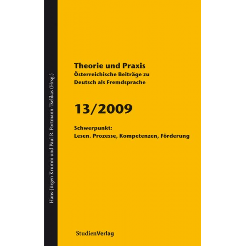 Theorie und Praxis - Österreichische Beiträge zu Deutsch als Fremdsprache 13, 2009