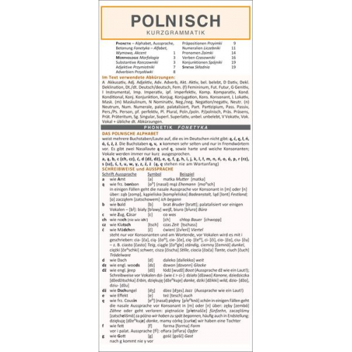 Vratislav Slezák - Leporello: Polnisch Kurzgrammatik – Die komplette Grammatik im Überblick